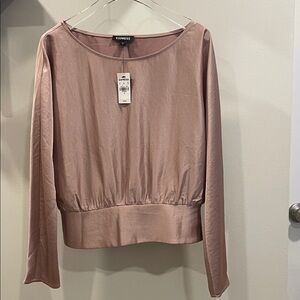 Express Women's Blush Long Sleeve Blouse